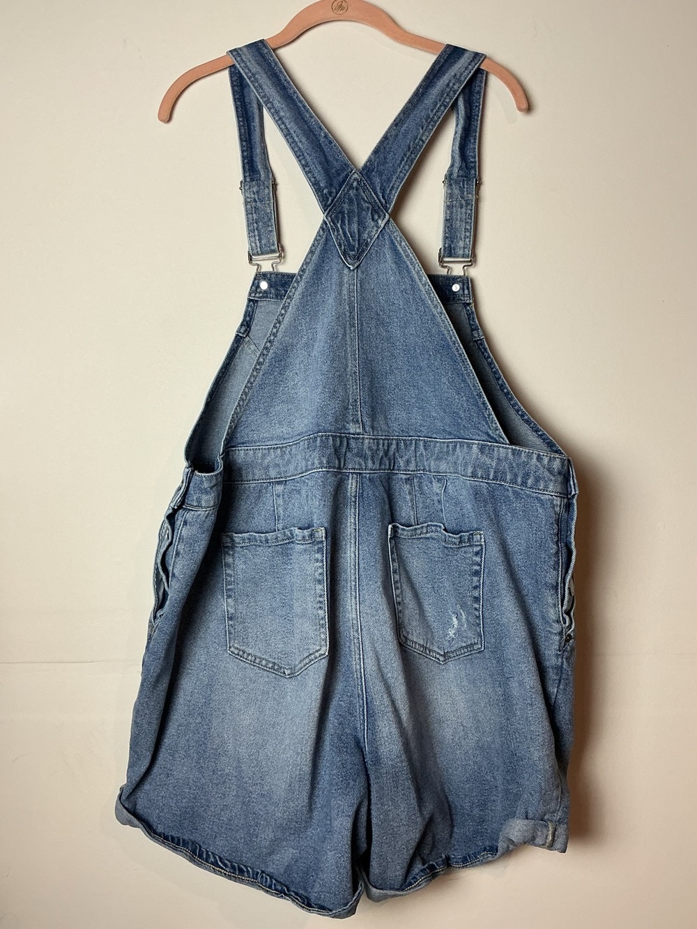 Lane Bryant Plus Size Denim Overall Shorts Women's Size 18 - Picture 2 of 5